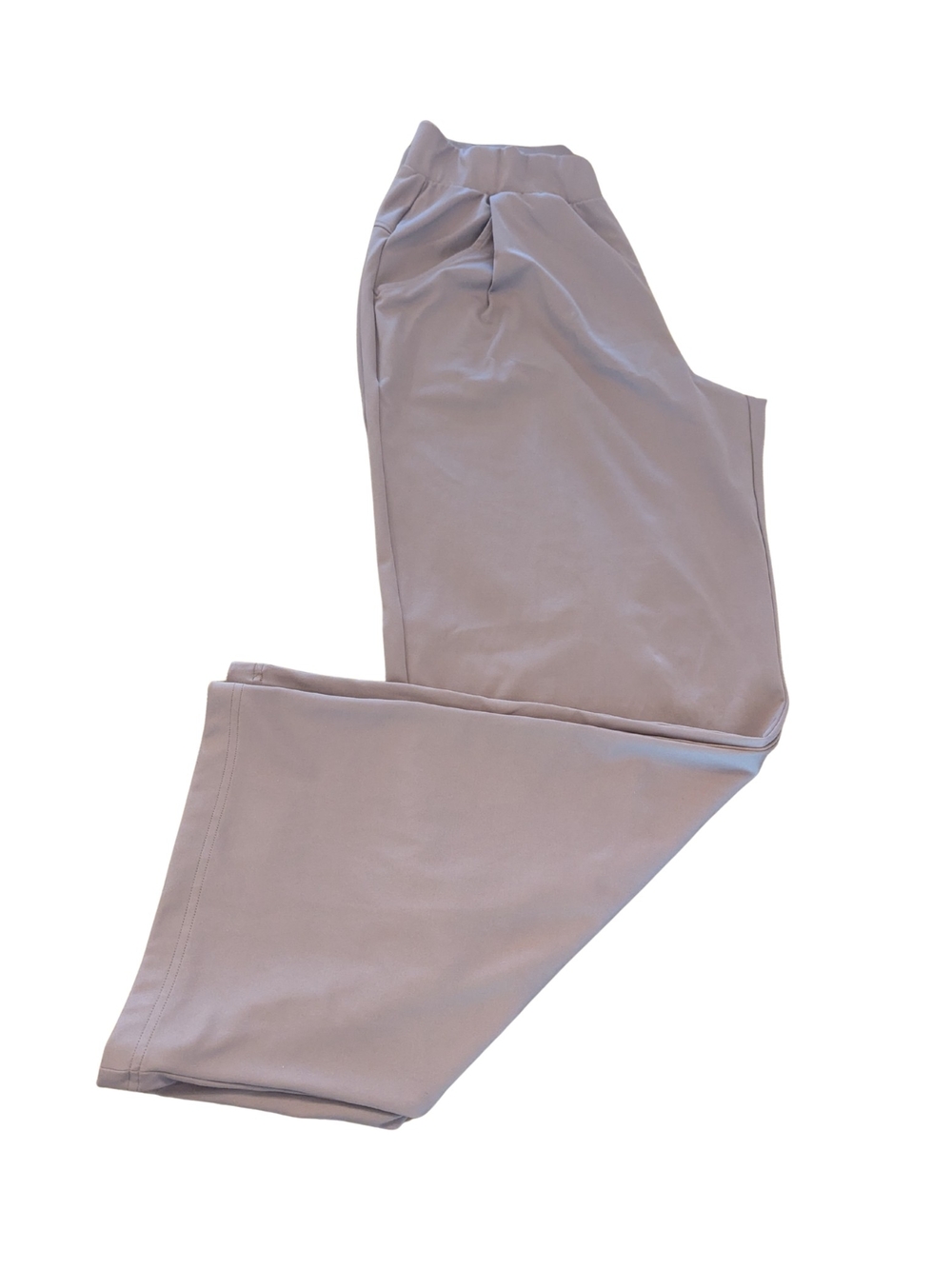 EUC Yogalicious Womens Large Lux Park Ave Wide Leg Pant Beige